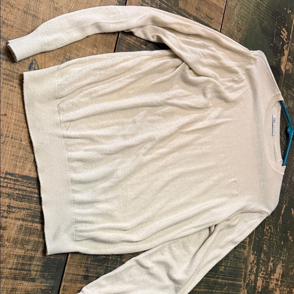 Zara Cream Crew Neck Sweater